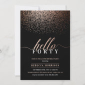 Invitation Somptueux Rose Gold/Copper N'importe quel âge fête (Devant)