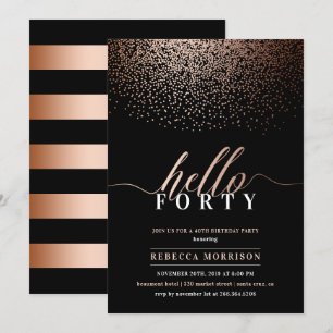 Invitation Somptueux Rose Gold/Copper N'importe quel âge fête