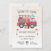 Invitation Son Alarm Fire Truck 1er anniversaire (Devant)