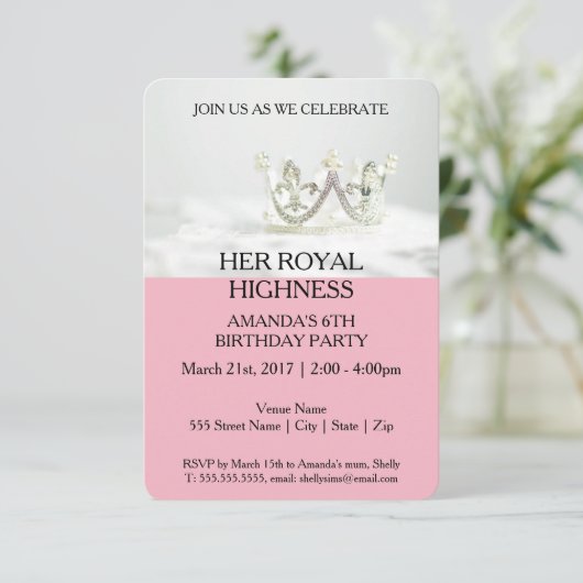 Invitation Son Altesse royale (Debout devant)