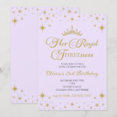 Invitation Son Altesse Troisness Princesse d'Or 3e Anniversai (Devant / Derrière)