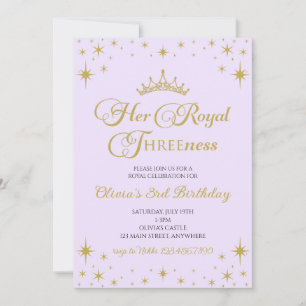 Invitation Son Altesse Troisness Princesse d'Or 3e Anniversai