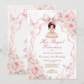 Invitation Son Anniversaire de Princesse Rose Royale Five-Nes (Devant / Derrière)