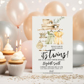 Invitation Son Baby shower Boho Twins Girls