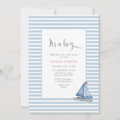 Invitation Son Baby shower d'aquarelle marine (Devant)