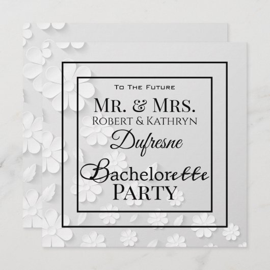 Invitation Son Bachelor & Hers Bachelor / Bachelorette (Devant / Derrière)