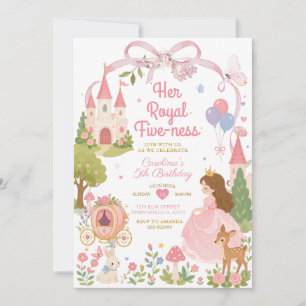 Invitation Son Château de Conte de Fées Royale pour son 5ème