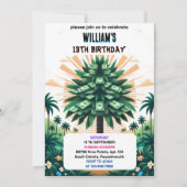 Invitation Son Cool Nature Espèces Arbre Arbre Arbre 13ème An (Devant)