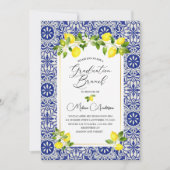 Invitation Son de graduation de l'aquarelle en mosaïque citro (Devant)