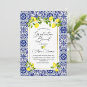 Invitation Son de graduation de l'aquarelle en mosaïque citro (Debout devant)