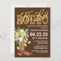 Son Dernier Rodeo Cowgirl Bottes Lemons Fête des m