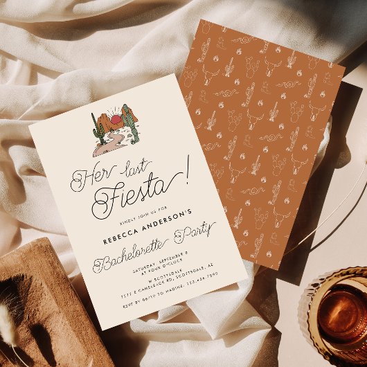 Invitation Son Dernière Fiesta Desert Cactus Bachelorette Par
