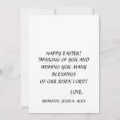 Invitation Son est Ressuscité Aquarelle Pâques Lavande Croix (Dos)