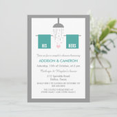 Invitation Son et Hers | Douche de couple (Debout devant)