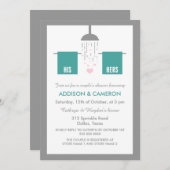 Invitation Son et Hers | Douche de couple (Devant / Derrière)