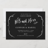 Invitation Son et ses couples Fiançailles douche Noir (Devant)