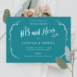 Invitation Son et ses couples Wedding shower Turquoise