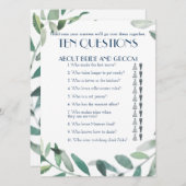 Invitation Son et ses dix questions jeu de mariage (Devant / Derrière)