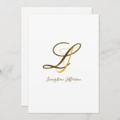 Invitation Son et ses monogrammes sont liés | mariage romanti (Devant / Derrière)