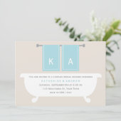 Invitation Son et ses serviettes Wedding shower de couples (Debout devant)