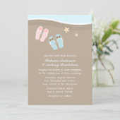 Invitation Son et ses tongs Flip Flops Beach Wedding (Debout devant)