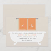 Invitation Son et sien Fête de la mariée de serviettes (Devant / Derrière)