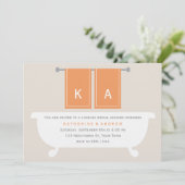 Invitation Son et sien Fête de la mariée de serviettes (Debout devant)