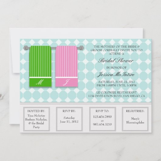 Invitation Son et sien Fête de la mariée moderne de (Devant)