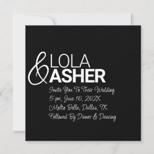 Invitation Son & Hers Bold et Light Names Mariage