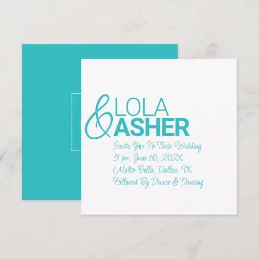 Invitation Son & Hers Bold et Light Names Mariage (Devant / Derrière)