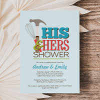 Son & Hers Handicap Mariage Couple Shower Invitati