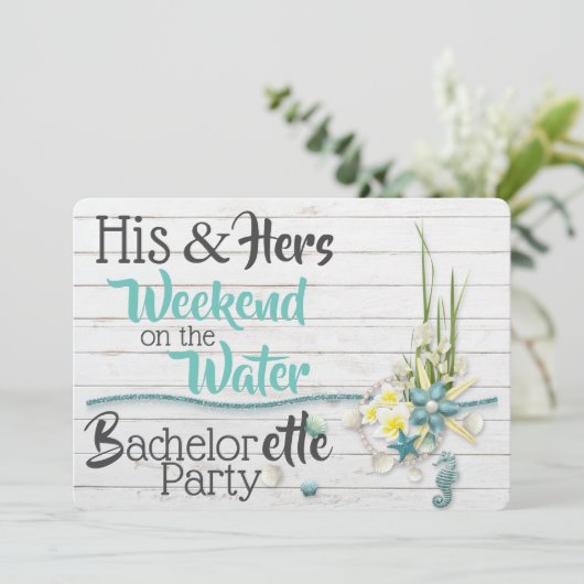 Invitation Son & Hers Weekend sur la Bachelorette de l'eau (Debout devant)