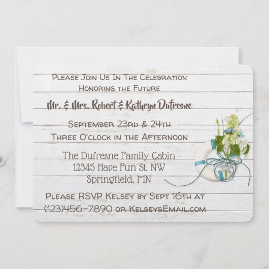 Invitation Son & Hers Weekend sur la Bachelorette de l'eau (Dos)