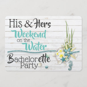 Invitation Son & Hers Weekend sur la Bachelorette de l'eau