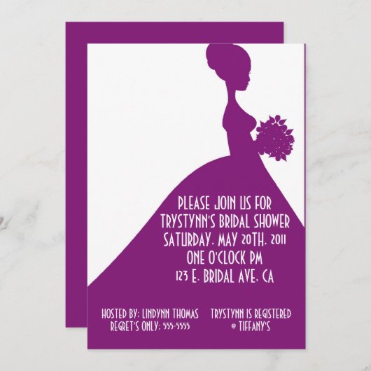 Invitation SON Invitation-POURPRE (Devant / Derrière)