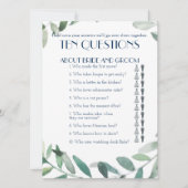 Invitation Son jeu de mariage Dix Questions à Lui et à Elle (Devant)