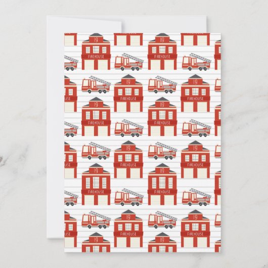 Invitation Son L'alarme Camion Fête d'anniversaire (Dos)