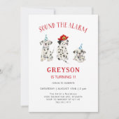 Invitation Son L'alarme pompier fête d'anniversaire (Devant)