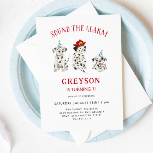 Invitation Son L'alarme pompier fête d'anniversaire