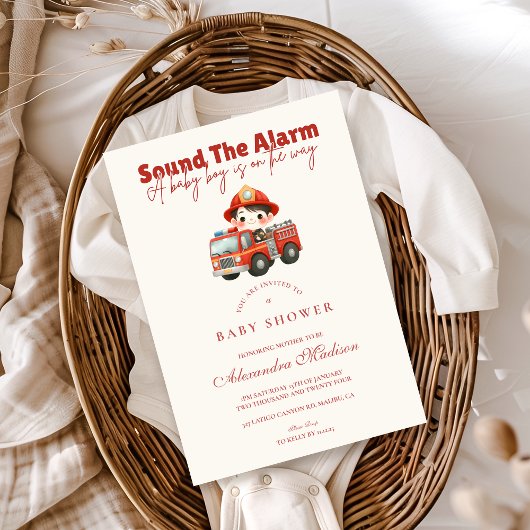 Invitation Son Le Baby shower D'Alarme