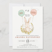Invitation Son ou elle Bunny Balloons genre révéler l'invitat (Devant)