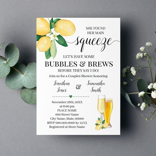 Invitation Son principal pressoir bulles & brasse la douche n