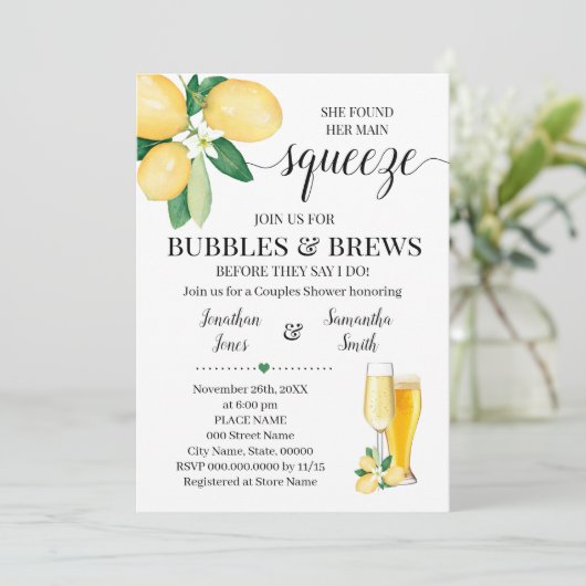 Invitation Son principal pressoir bulles & brasse la douche n (Debout devant)