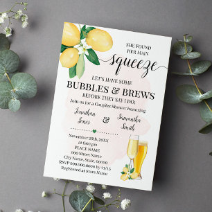 Invitation Son principal Squeeze Bubbles & Brew Pink Fête des