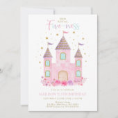 Invitation Son Royal Fiveness Pink Gold Princess Anniversaire (Devant)