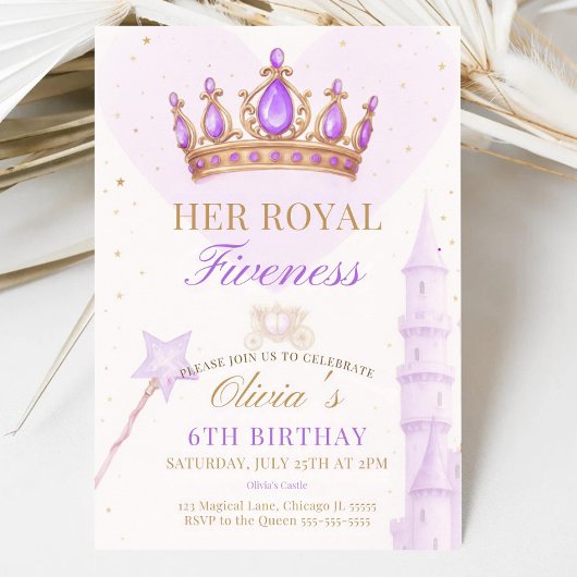 Invitation Son Royal Fiveness Princess Anniversaire Invitatio