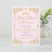 Invitation Son Royal Fiveness Princesse Or 5 ans (Debout devant)