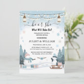 Invitation Son Rustique Neige Froide Glace Cosy hiver Sexe Ré (Debout devant)