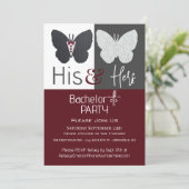 Invitation Son & Sa Soirée de Bachelorette Papillons (Debout devant)
