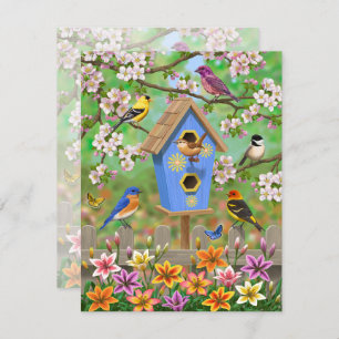 Invitation Songbirds Lily Garden Birdhouse